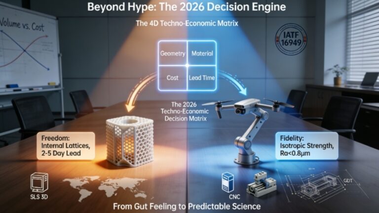 2026 cnc vs 3d printing techno economic decision matrix visual.jpg